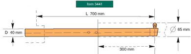 Picture of Reduced Size Arm D=40mm L=380-700mm