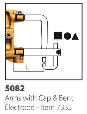 Picture of Arms c/w Cap and Bent Electrode L=107mm (Pair)