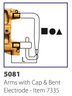 Picture of Arms c/w Cap and Bent Electrode L=107mm (Pair)