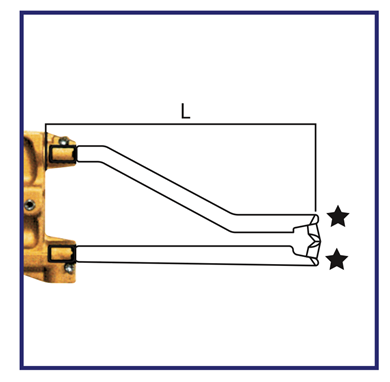 Picture of Arms c/w Caps Cranked L=330mm (Pair) 18mm Diameter