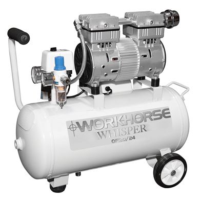 Picture of Workhorse Whisper Oil Free Compressor 1HP 24L  230V 8 Bar